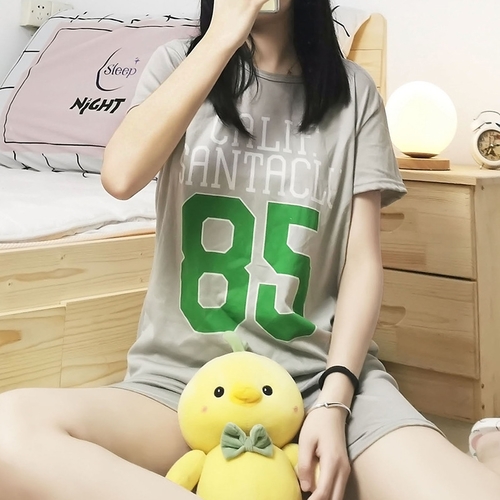 TWO PIECE SET LOOSE SHIRT AND SHORT / S781P - Color: gray