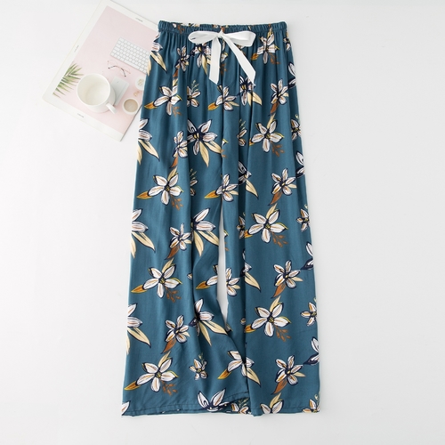 LOOSE PAJAMA / S777G - Color: Dark blue Print: floral One size