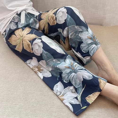 LOOSE PAJAMA / S777H - Print: floral and leaf