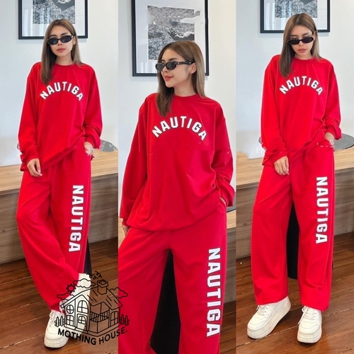 WOMEN'S SWEATSHIRT AND PANTS SET / S779C - Color:Red One size