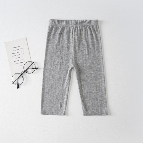 GIRL'S SHORT LENGTH LEGGINGS / GRAY-S783B - Color:gray