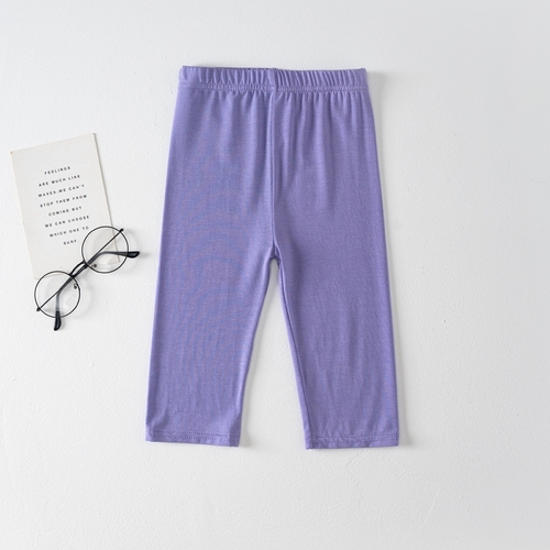 GIRL'S SHORT LENGTH LEGGINGS / PURPLE -S783C - Color: purple
