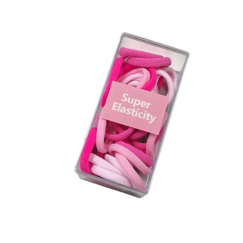 32-PIECE PINK ELASTIC HAIR TIES - S83D - Different shades of pink