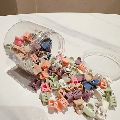 50-PIECE CANNED HAIR CLIPS / HEART S80 - 50-PIECE CANNED HAIR CLIPS  Assorted color