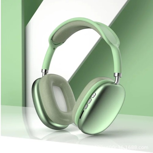 P9 PRO MAX WIRELESS BLUETOOTH ON-EAR HEADPHONE / GREEN U132 - Over-ear wireless headphone Color green