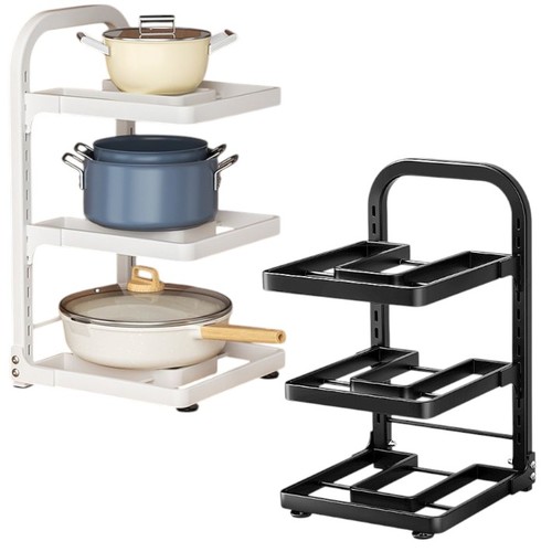 3-LAYER METAL KITCHEN POT STORAGE RACK 24x27.5x45CM / U122 - 3 LAYER COUNTERTOP-SINK CABINET RACK