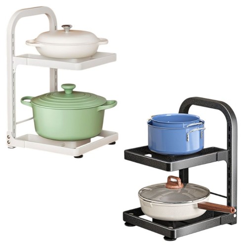 2-LAYER METAL KITCHEN POT STORAGE RACK 24x27.5x35CM / U122 - 2-LAYER METAL KITCHEN POT STORAGE RACK 24x27.5x35CM