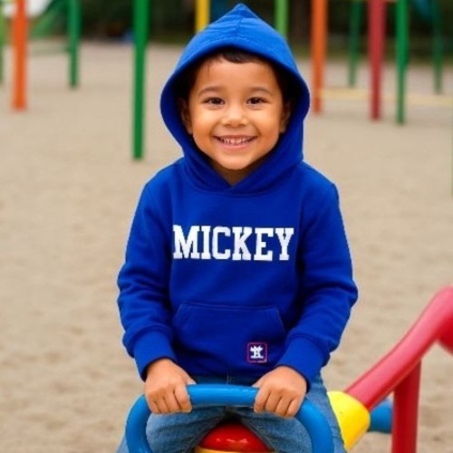 MICKEY HOODED SWEATSHIRT - AW21LLMM6 - Color: blue Text print: MICKEY