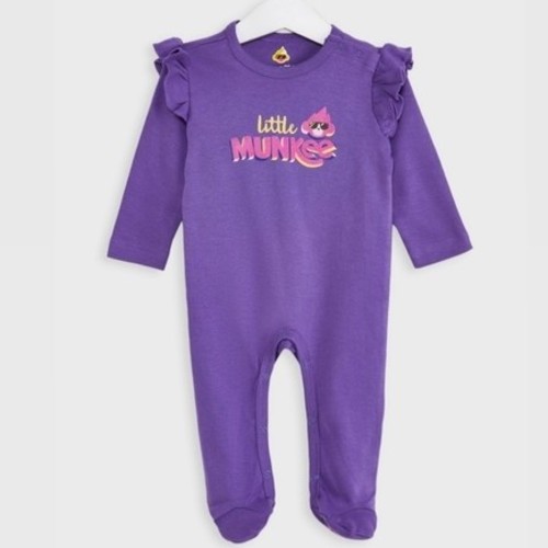 CHEEKEE MUNKEE BABY GIRLS FOOTED SLEEPSUIT - BGPSB02A2 44 - Color: purple