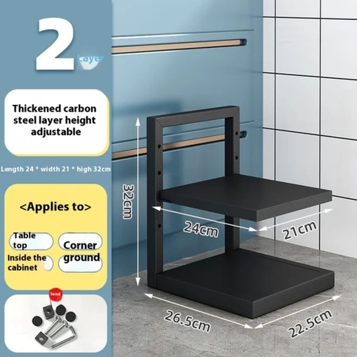 2-LAYER KITCHEN POT STORAGE RACK  J14 - Metal pot rack