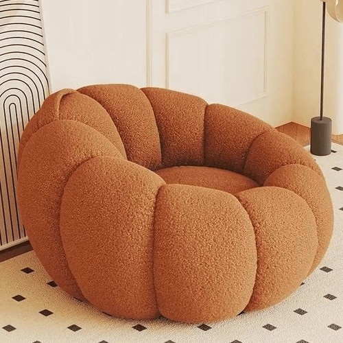 PUMPKIN BEANBAG COUCH 80x80x50CM  - BROWN F312 - Brown Material:cotton - bean bag filler