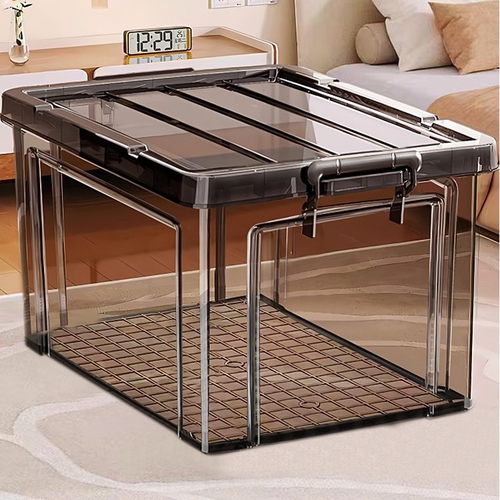 TRANSPARENT STORAGE BOX 53X38X25CM U332 - Plastic storage box-Transparent