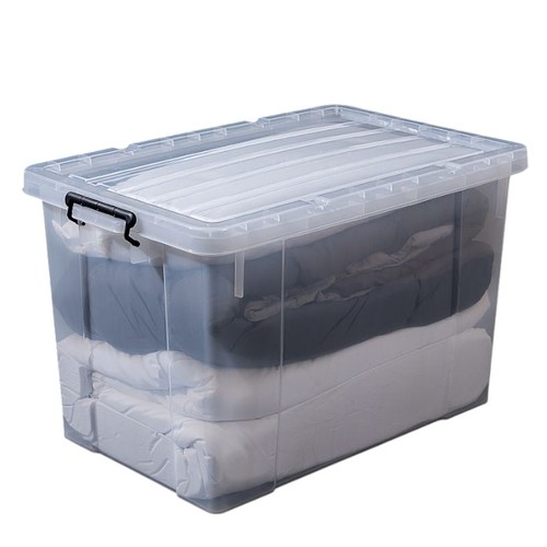 PLASTIC STORAGE BOX 40X30X25CM U287 - Transparent storage box  Actual color of the handle: gray