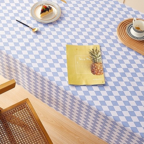 140*220CM WATERPROOF TABLECLOTH  / BLUE S635 - 140*220CM WATERPROOF TABLECLOTH  / BLUE