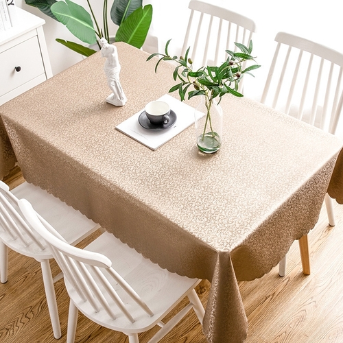 140*180CM WATERPROOF TABLECLOTH - LEAVES PRINT F295 - Suitable for rectangular or round tabletop.  Color: brown