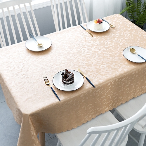 140*220CM WATERPROOF TABLECLOTH - ROSE PRINT F295 - Suitable for rectangular or round tabletop. Color: Champagne peach
