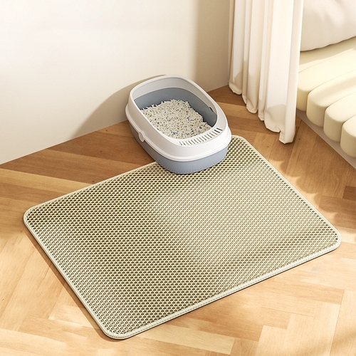 DOUBLE LAYER CAT LITTER MAT 90X60CM - BEIGE S757 - SIZE 90x60CM COLOR BEIGE CAT LITTER MAT