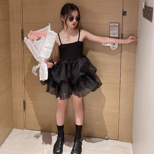 GIRL'S PRINCESS DRESS U185/S798/S771 - Puffy skirt style Color black