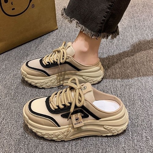 SLIP-ON SPORTS SHOES / BLACK  K52 - CLOSED-TOE HALF-SLIPPERS SPORTS SHOES.  Ligning:black