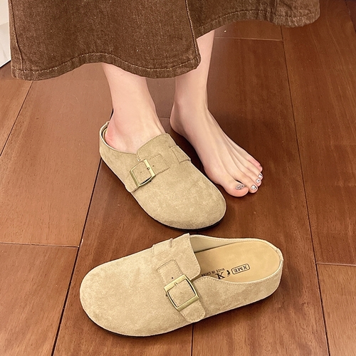 CLOSED-TOE HALF-SLIPPERS - KHAKI S78/K54 - Birkenstock-style slippers