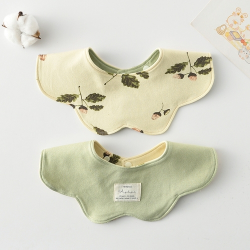 DOUBLE SIDED BABY BIB - PURE COTTON / FLORAL B05 - 100% COTTON(EXCEPT EXCIPIENTS)