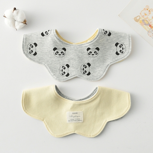 DOUBLE SIDED BABY BIB - PURE COTTON / PANDA B05 - 100% COTTON(EXCEPT EXCIPIENTS)