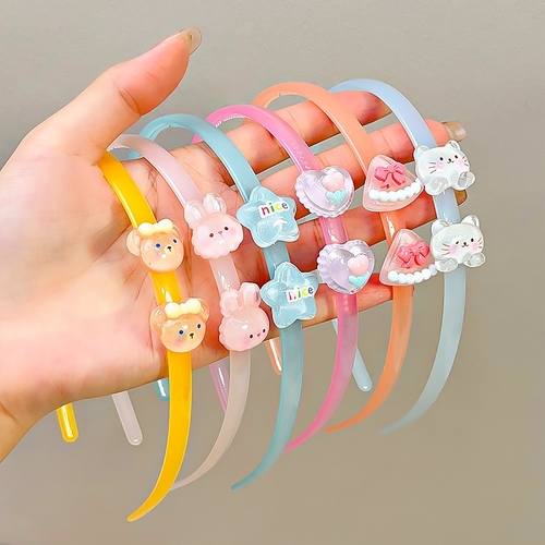 TRANSPARENT JELLY COLOR CARTOON HEADBAND / S50 - TRANSPARENT JELLY COLOR CARTOON HEADBAND