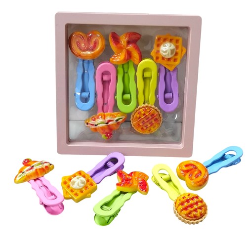 5-PIECE METAL HAIRPINS / S79 - 5PCS IN 1PACK - ASSORTED COLOR Bread and pastry design