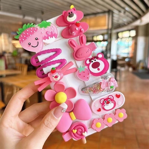 HAIRPINS 14 PIECES / PINK S56 - HAIRPINS FOR CHILDREN 14 PIECES Color : Pink
