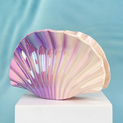 IRIDESCENT SEASHELL CLAW CLIP / PURPLE U227B - Color: purple