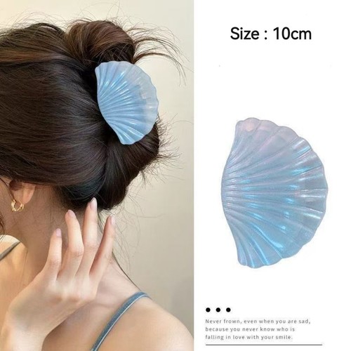 IRIDESCENT ACETATE CLAM HAIR CLIP / U227F - Length :10cm