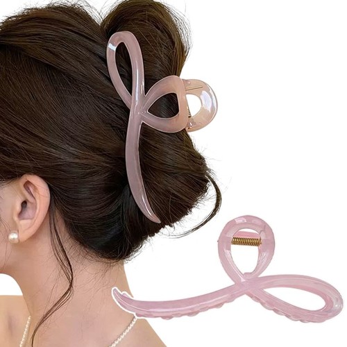 TRANSLUCENT PINK HAIR CLAW CLIP  U227G/U320M - Shark clip