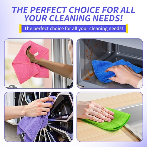 TEN-PIECE CLEANING CLOTH SET ASSORTED COLOR - U164 - 85%POLYESTER 15%POLYAMIDE  30X30CM
