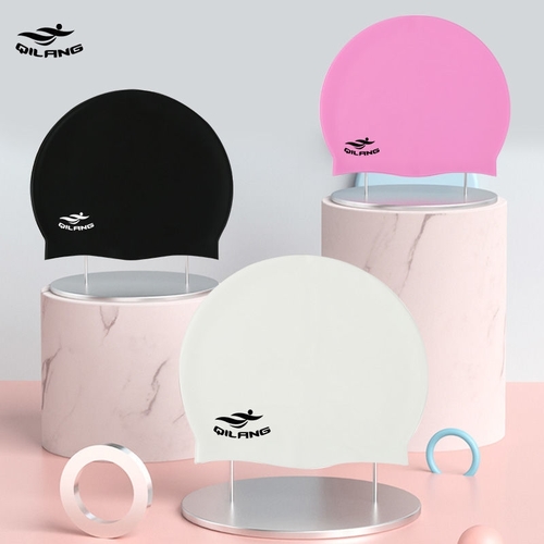 SILICONE SWIMMING CAP / PLAIN COLOR S27 - Qilang silicone swimming cap-  Adult 50g waterproof for men and women long hair swimming cap customized logo