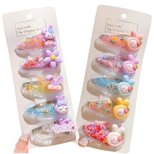 5-PIECE QUICKSAND HAIRPIN STELLALOU - LITTLE BUNNY / U292 - 5pcs in 1pck