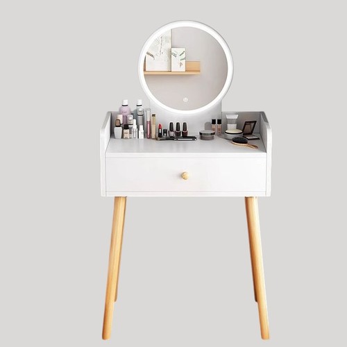 DRESSING TABLE WITH LED MIRROR 50X40X116 U496 - White dressing table with led mirror