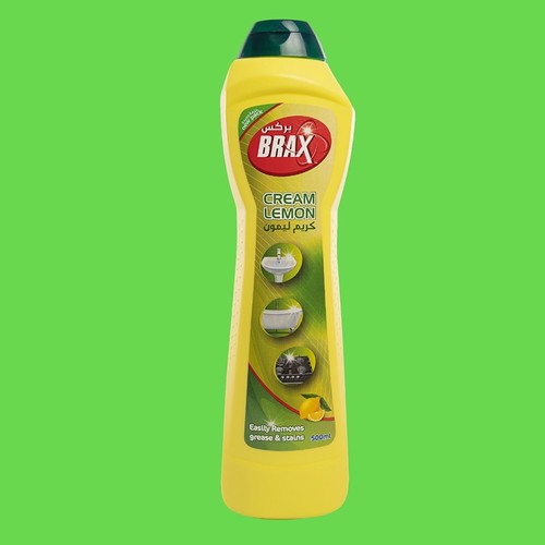 500ML BRAX SCOURING CREAM LEMON BO258 - GREASE & STAIN REMOVER MADE IN UAE