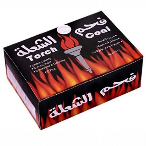 60-PIECE CHARCOAL TORCH BO368 - -ignites quickly, burns longer, smokeless and odorless