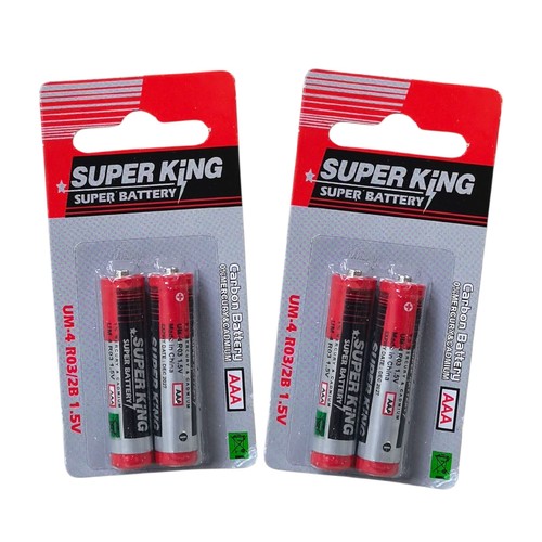 2-PACK SUPER KING CARBON BATTERY AAA BO365 - Carbon battery 0% mercury & cadmium Size: AAA