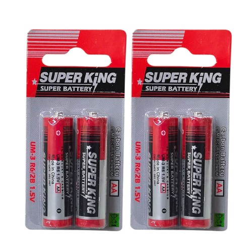 2-PACK SUPER KING CARBON BATTERY AA BO366 - Carbon battery 0% mercury & cadmium Size: AA