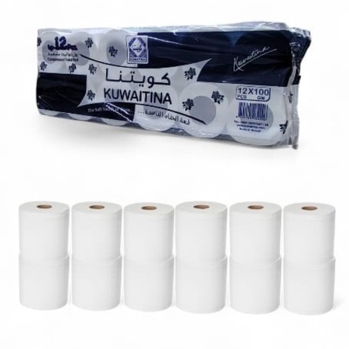 12PCSx100GM KUWAITINA COMPRESSED TOILET ROLL BO381 - KUWAITINA - The soft touch of care