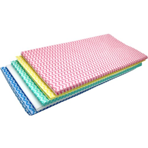 50-PIECE NON-WOVEN GENERAL PURPOSE CLOTH BO385 - -versatile use, soft and supple, dirt-binding, high absorbent honeycomb structure and fast drying