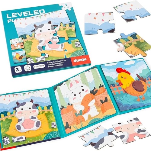 MAGNETIC PUZZLE-FARM ANIMALS U188B - LEVELED PUZZLE - STEP 1 AGE:3+ COLOR CLASSIFICATION TO EXERCISE CHILDREN\