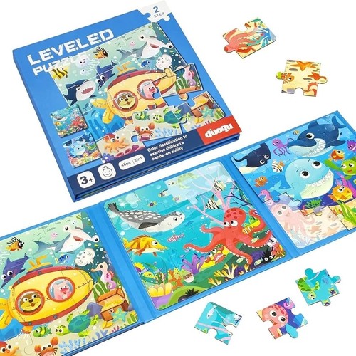 MAGNETIC PUZZLE-OCEAN ANIMALS U188C - LEVELED PUZZLE - STEP 2 AGE:3+ COLOR CLASSIFICATION TO EXERCISE CHILDREN\