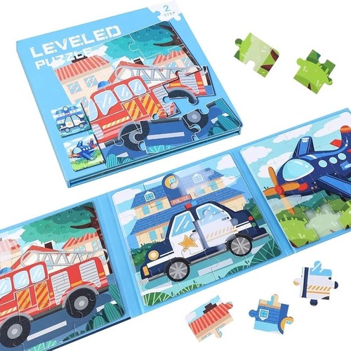 MAGNETIC PUZZLE - VEHICLES U188D - LEVELED PUZZLE - STEP 2 AGE:3+ COLOR CLASSIFICATION TO EXERCISE CHILDREN\