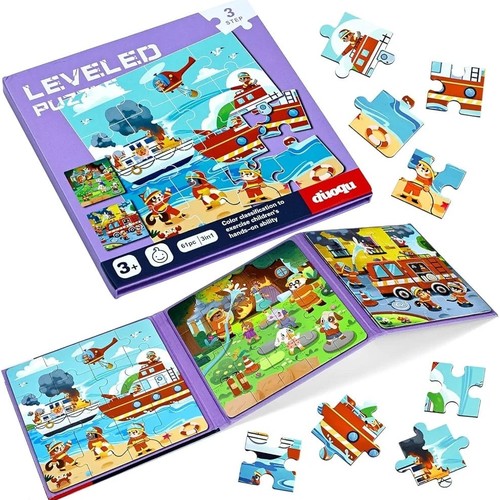 MAGNETIC PUZZLE - RESCUE FIRE TEAM U188F - LEVELED PUZZLE - STEP 3 AGE:3+ COLOR CLASSIFICATION TO EXERCISE CHILDREN\