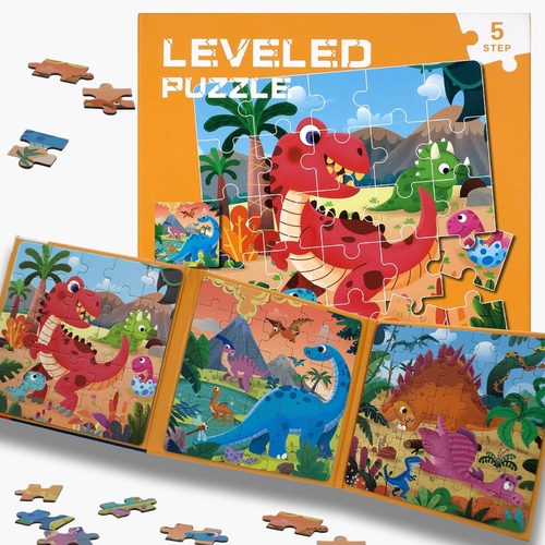 MAGNETIC PUZZLE - DINOSAUR U188H - LEVELED PUZZLE - STEP 5 AGE:3+ COLOR CLASSIFICATION TO EXERCISE CHILDREN\