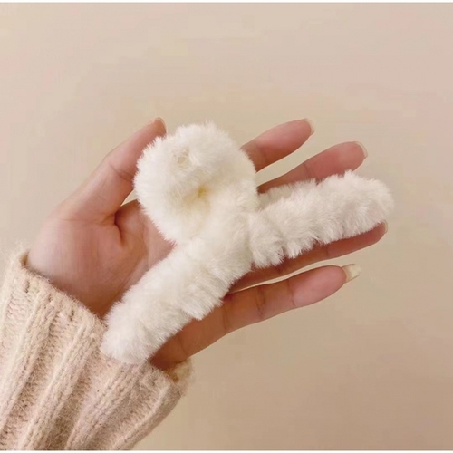 FUR PLUSH HAIR CLAW CLIP U252 - 11cm