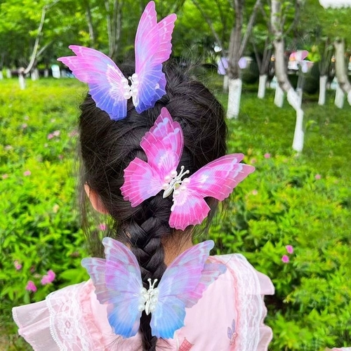 DOUBLE-LAYER BUTTERFLY HAIRPIN / F340 - Colorful butterfly hairpin