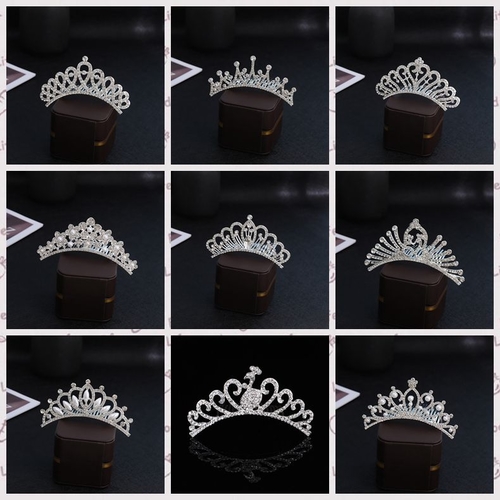 GIRL'S CROWN HAIRPIN / S09 - crown - non-slip hairpin with elegant rhinestones size6.6*5.9CM
